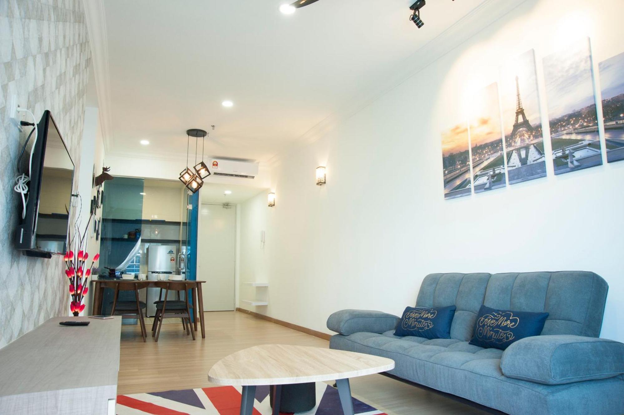 Pangsapuri 60 m² dengan 2 bilik tidur dan 1 bilik mandi peribadi di Pusat bandar Melaka Bilik gambar